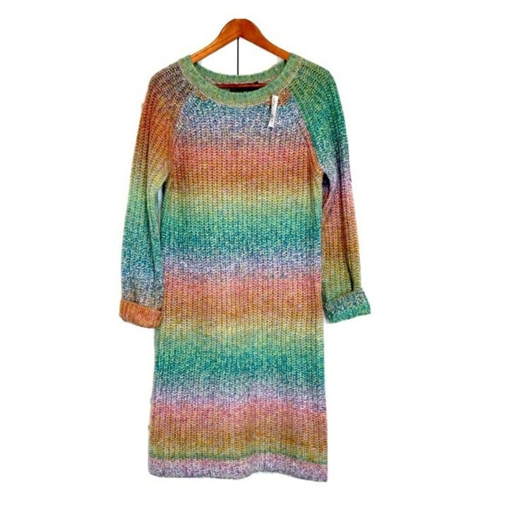 New York and Company Colorful Ombre Sweater Dress Size M NWT